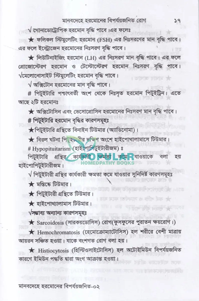 মানবদেহে হরমোনের বিপর্যয়জনিত রোগ Homeopathy Books