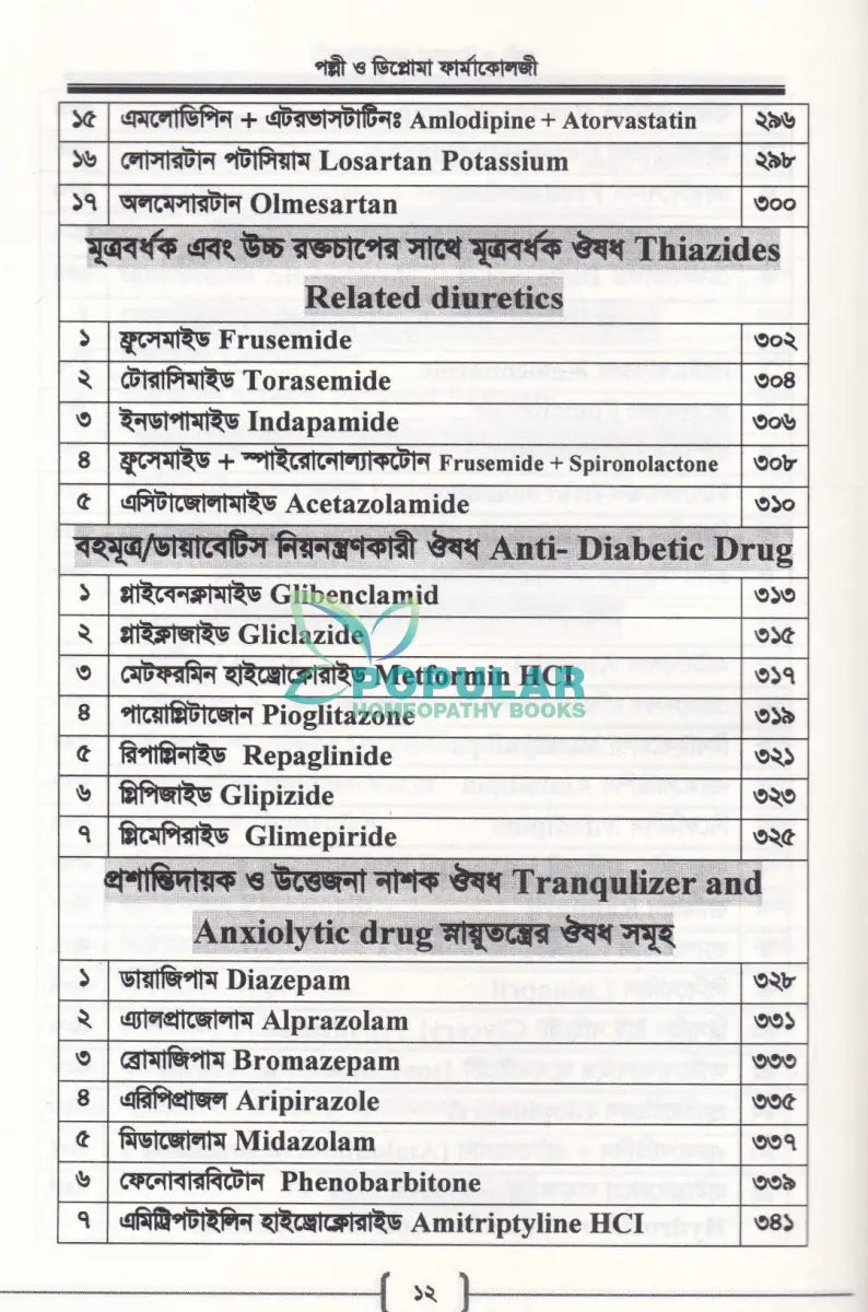 পল্লী ও ডিপ্লোমা ফার্মাকোলজি Allopathic Books