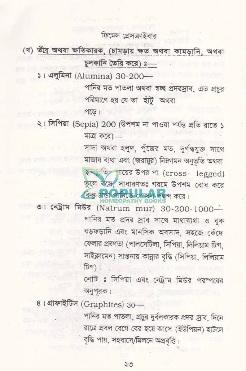 ফিমেল প্রেসক্রাইবার (পুরাতন জটিল ও গোপন স্ত্রীরোগ চিকিৎসা) Homeopathy Books
