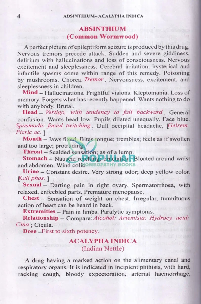 Pocked Manual of HOMOEOPATHIC Materia Medica & Repertory Homeopathy Books