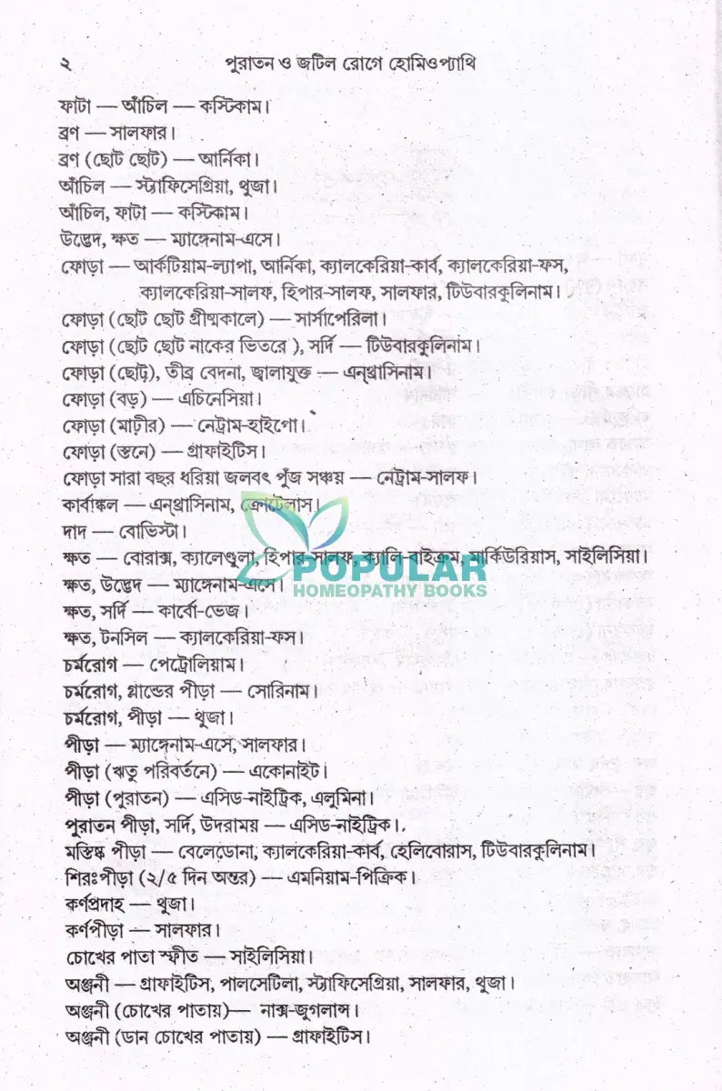 পুরাতন ও জটিল রোগে হোমিওপ্যাথি Homeopathy Books