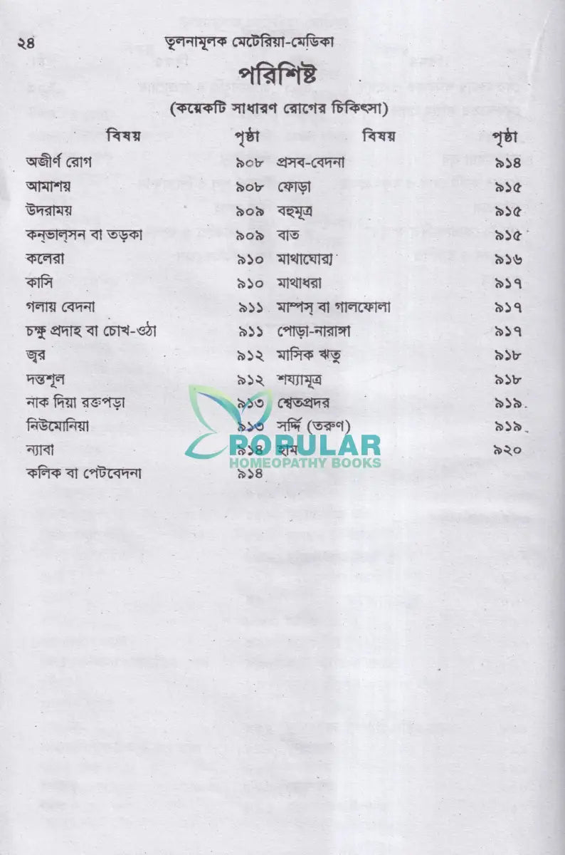 তুলনামূলক মেটিরিয়া মেডিকা Homeopathy Books